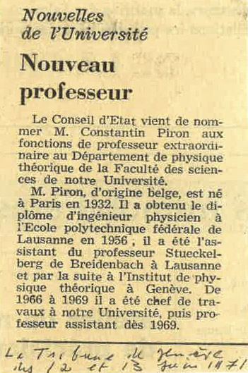 Tribune de Genève 12 juin 1971